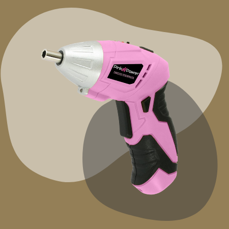 Pink Power PP481 ปืนสกรูแบบชาร์จได้และชุดบิตสำหรับผู้หญิง