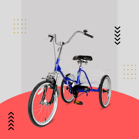Tri-Rad Faltbares Dreirad für Erwachsene, Unisex